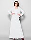 cheap Mother of Bride Dresses with Jacket-A-Line Mother of the Bride Dress Scoop Neck Floor Length Georgette Long Sleeve Wrap Included with Beading 2023