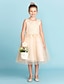 זול שמלות לילדות פרחים-נסיכה באורך  הברך שמלה לנערת הפרחים  שמלת נשף חמודה תחרה עם פפיון(ים) מתאים 3-16 שנים