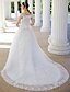 cheap Wedding Dresses-Hall Wedding Dresses Ball Gown Off Shoulder Short Sleeve Chapel Train Lace Bridal Gowns With Bow(s) Beading 2023 Summer Wedding Party, Women&#039;s Clothing