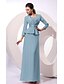 cheap Mother of the Bride Dresses-Sheath / Column Mother of the Bride Dress Convertible Dress Jewel Neck Floor Length Chiffon Sleeveless with Sash / Ribbon 2020