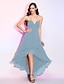 cheap Special Occasion Dresses-A-Line Elegant High Low Cocktail Party Prom Dress V Wire Sleeveless Asymmetrical Georgette with Ruched Draping 2021