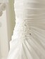 baratos Vestidos de Casamento-Sereia Vestidos de noiva Sem Alças Cauda Corte Cetim Sem Alças Sexy Cintilante e Brilhante com Miçangas Drapeado Lateral 2021