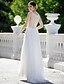 cheap Wedding Dresses-Sheath / Column Wedding Dresses V Neck Sweep / Brush Train Chiffon Regular Straps Country Casual Illusion Detail Backless with Crystals Appliques 2020
