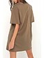 cheap Women&#039;s Dresses-Women&#039;s A-Line Dress Cotton Short Sleeve Solid Colored Fall Winter V Neck Daily Going out Cotton Black Army Green Beige S M L XL