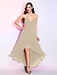 cheap Special Occasion Dresses-A-Line Elegant High Low Cocktail Party Prom Dress V Wire Sleeveless Asymmetrical Georgette with Ruched Draping 2021