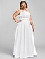 cheap Special Occasion Dresses-Plus Size A-Line One Shoulder Floor Length Organza Prom / Formal Evening Dress with Crystals / Ruched by TS Couture®