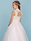 Χαμηλού Κόστους Φορέματα για παρανυφάκια-Βραδινή τουαλέτα Ουρά Ζιβάγκο Σατέν Junior Bridesmaid Dresses &amp; Gowns Με Χάντρες Παιδικό γαμήλιο φόρεμα καλεσμένων 4-16 ετών
