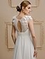 cheap Wedding Dresses-Beach Wedding Dresses A-Line V Neck Cap Sleeve Sweep / Brush Train Chiffon Bridal Gowns With Beading Flower 2023