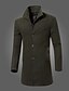 cheap Men&#039;s Jackets &amp; Coats-Men&#039;s Fall Shirt Collar Coat Long Solid Colored Daily Long Sleeve Cotton Black Wine Army Green Navy Blue M L XL XXL / Winter