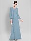 cheap Mother of the Bride Dresses-Sheath / Column Mother of the Bride Dress Wrap Included Scoop Neck Floor Length Chiffon Long Sleeve with Beading 2022