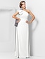 cheap Evening Dresses-Sheath / Column Elegant Dress Wedding Guest Formal Evening Floor Length Sleeveless One Shoulder Bridesmaid Dress Chiffon with Sash / Ribbon Appliques 2023