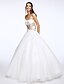 cheap Wedding Dresses-A-Line Sweetheart Neckline Floor Length Tulle Made-To-Measure Wedding Dresses with Appliques / Criss-Cross by LAN TING BRIDE®