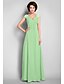 cheap Mother of the Bride Dresses-A-Line Mother of the Bride Dress V Neck Floor Length Chiffon Sleeveless with Criss Cross Beading Draping 2022