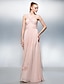 cheap Evening Dresses-A-Line Minimalist Elegant Prom Formal Evening Dress One Shoulder Sleeveless Floor Length Chiffon with Ruched Draping 2022