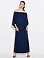 cheap Plus Size Dresses-Women&#039;s Off Shoulder Plus Size Daily Club Maxi Sheath Dress - Solid Colored Ruched Boat Neck Spring Navy Blue Army Green Royal Blue XL XXL XXXL