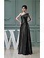 cheap Mother of the Bride Dresses-Ball Gown One Shoulder Floor Length Stretch Satin Mother of the Bride Dress with Bow(s) by LAN TING Express