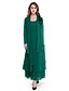 cheap The Wedding Store-A-Line Mother of the Bride Dress Plus Size Elegant Scoop Neck Ankle Length Chiffon Long Sleeve yes with Beading Tassel Flower 2023