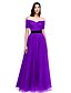 cheap Special Occasion Dresses-A-Line Celebrity Style Prom Formal Evening Dress Off Shoulder Short Sleeve Floor Length Tulle with Sash / Ribbon Criss Cross 2020