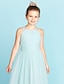 cheap Junior Bridesmaid Dresses-Princess Floor Length Jewel Neck Chiffon Junior Bridesmaid Dresses&amp;Gowns With Ruched Open Back Kids Wedding Guest Dress 4-16 Year