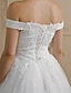 olcso Menyasszonyi ruhák-Szalon Esküvői ruhák Báli ruha Aszimmetrikus Rövid ujjú Udvariuszály Csipke Menyasszonyi ruhák Val vel Gyöngydíszítés Rátétek 2023