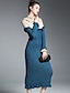 cheap Women&#039;s Dresses-Women&#039;s Ruffle Daily Slim Sheath / Sweater Dress - Color Block Turtleneck Fall Cotton Blue M L XL