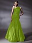 cheap Evening Dresses-Mermaid / Trumpet Elegant Dress Prom Formal Evening Floor Length Sleeveless One Shoulder Taffeta with Side Draping 2024