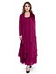 cheap The Wedding Store-A-Line Mother of the Bride Dress Plus Size Elegant Scoop Neck Ankle Length Chiffon Long Sleeve yes with Beading Tassel Flower 2023