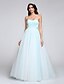 cheap Wedding Dresses-Wedding Dresses A-Line Sweetheart Sleeveless Sweep / Brush Train Tulle Bridal Gowns With Sequin Appliques 2023
