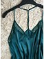 Χαμηλού Κόστους Γυναικεία Ρούχα Ύπνου-Γυναικεία Sexy Σατέν &amp; Μετάξι Σετ Εσώρουχα Πυτζάμες Μονόχρωμο Ρουμπίνι / Πράσινο Χακί Ένα Μέγεθος