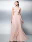 cheap Evening Dresses-A-Line Minimalist Elegant Prom Formal Evening Dress One Shoulder Sleeveless Floor Length Chiffon with Ruched Draping 2022