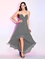 cheap Special Occasion Dresses-A-Line Elegant High Low Cocktail Party Prom Dress V Wire Sleeveless Asymmetrical Georgette with Ruched Draping 2021