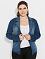 billiga Damytterkläder-Women&#039;s Denim Jacket Blue XXXL / XXXXL / XXXXXL