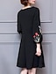 olcso Női ruhák-Női Extra méret Nadrág - Hímzett Fekete / V-alakú / Alkalmi