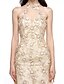 cheap Special Occasion Dresses-Sheath / Column Illusion Neck Ankle Length Lace / Tulle Dress with Appliques / Flower by TS Couture®