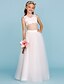 cheap Junior Bridesmaid Dresses-Princess Floor Length Bateau Neck Lace Junior Bridesmaid Dresses&amp;Gowns With Pearls Beautiful Back Kids Wedding Guest Dress 4-16 Year