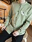cheap Men&#039;s Casual Shirts-Men&#039;s Shirt Embroidery Solid Colored Standing Collar White Black Blue Army Green Dark Gray Long Sleeve Party Going out Embroidered Tops / Winter / Fall / Winter / Club