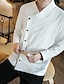 cheap Men&#039;s Shirts-Men&#039;s Vintage / Casual / Boho Plus Size Cotton Slim Shirt - Solid Colored White XXXL / Chinoiserie / Long Sleeve / Chinoiserie