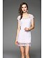 levne Dresses For Date-Dámské Hedvábí Kalhoty - Výšivka Bílá Bílá