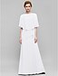 cheap Mother of the Bride Dresses-Sheath / Column Mother of the Bride Dress Elegant Bateau Neck Floor Length Chiffon Sleeveless with Beading 2024