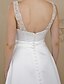 cheap Wedding Dresses-Ball Gown Wedding Dresses Scoop Neck Court Train Satin Regular Straps Simple Backless with Sashes / Ribbons Buttons Beading