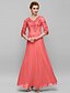 cheap Mother of the Bride Dresses-Sheath / Column V Neck Floor Length Chiffon / Lace Mother of the Bride Dress with Appliques by LAN TING BRIDE®