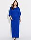 cheap Plus Size Dresses-Women&#039;s Off Shoulder Plus Size Daily Club Maxi Sheath Dress - Solid Colored Ruched Boat Neck Spring Navy Blue Army Green Royal Blue XL XXL XXXL