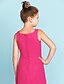 Χαμηλού Κόστους Φορέματα για παρανυφάκια-Ίσια Γραμμή Τετράγωνη Λαιμόκοψη Μακρύ Σιφόν Φόρεμα Νεαρών Παρανύμφων με Κουμπί