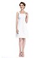 cheap Mother of the Bride Dresses-Sheath / Column Straps Knee Length Chiffon Mother of the Bride Dress with Criss Cross / Crystal Brooch by LAN TING BRIDE®