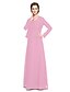 cheap Mother of the Bride Dresses-A-Line Straps Floor Length Chiffon Mother of the Bride Dress with Beading / Pleats by LAN TING BRIDE®