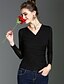 cheap Women&#039;s Blouses &amp; Shirts-Women&#039;s Holiday / Going out Vintage / Street chic / Sophisticated T-shirt - Solid Colored V Neck