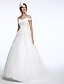 billige Brudekjoler-Wedding Dresses Ball Gown Off Shoulder Short Sleeve Court Train Organza Bridal Gowns With Beading Appliques 2024