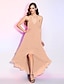 cheap Special Occasion Dresses-A-Line Elegant High Low Cocktail Party Prom Dress V Wire Sleeveless Asymmetrical Georgette with Ruched Draping 2021