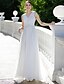 cheap Wedding Dresses-Sheath / Column Wedding Dresses V Neck Sweep / Brush Train Chiffon Regular Straps Country Casual Illusion Detail Backless with Crystals Appliques 2020