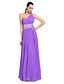 cheap Special Occasion Dresses-Sheath / Column Open Back Prom Formal Evening Wedding Party Dress One Shoulder Sleeveless Floor Length Chiffon with Pleats Beading 2022